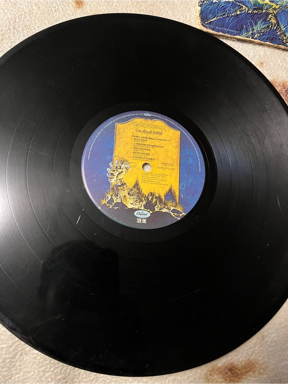 Iron Maiden Live After Death Vinyl Record - Blue & Yellow Cover - Picture 10 of 14